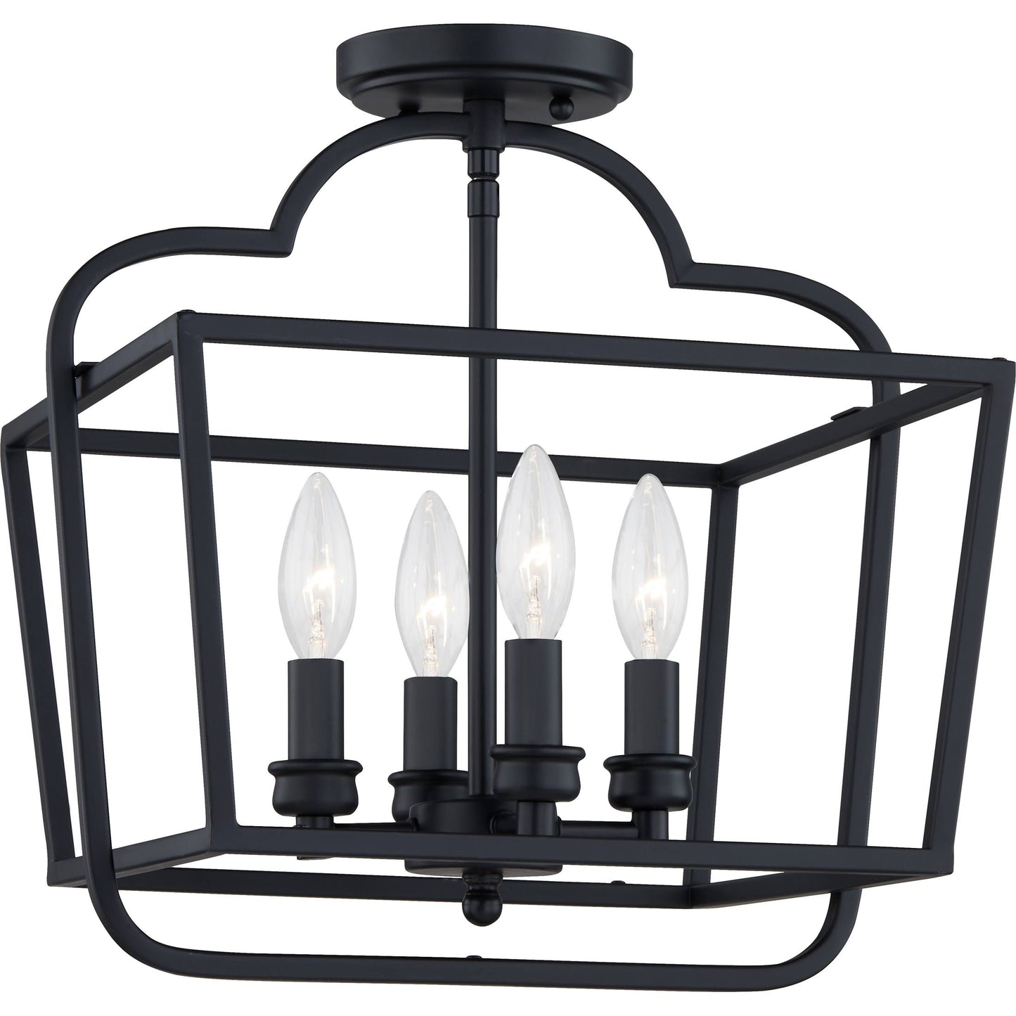 Quoizel Blanche 4-Light Semi-Flush Mount - Matte Black - BLA1714MBK