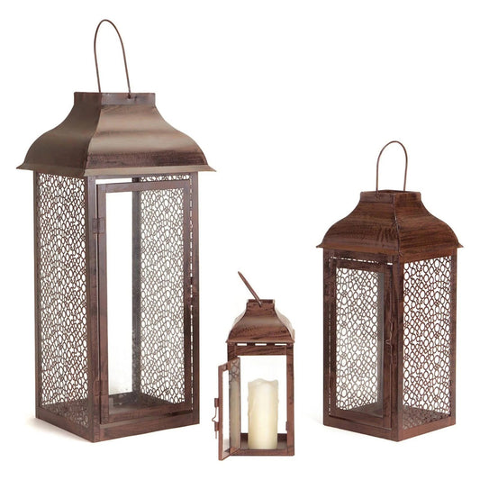 Brown Metal Lantern Set of 3