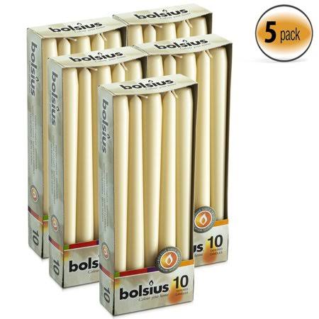 Bolsius 10 inch Dripless Ivory Unscented Taper Candles for Emergency, Wedding, Restaurant, Home Decoration - 7.5 Hours Slow Burning Smokeless Table