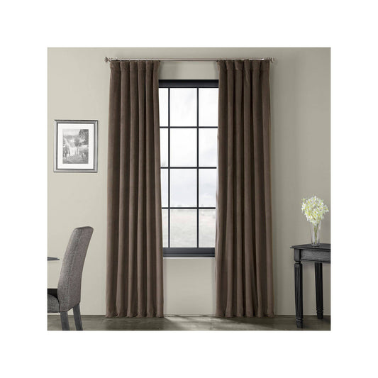 Exclusive Fabrics Furnishing Signature Blackout Velvet Curtain Panel 108-in 50-in, Gray