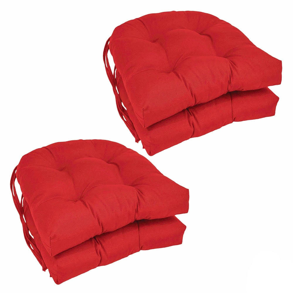 Blazing Needles 16-inch Dining Chair Cushions (Set of 4) - Red