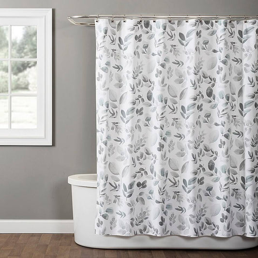 SKL Home Windsor Leaves 54 x 78 Shower Curtain in Grey