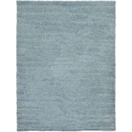 7x10 Solid Shag Rug Slate Blue - Unique Loom