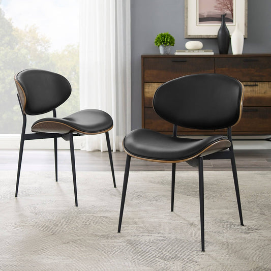 Art-Leon Mid-Century Bentwood Accent Chairs (1 or 2) (Set of 2 - Black)