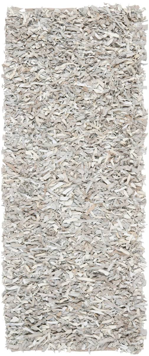 Safavieh Leather Shag LSG511C 23 x 90 Runner White Area Rug