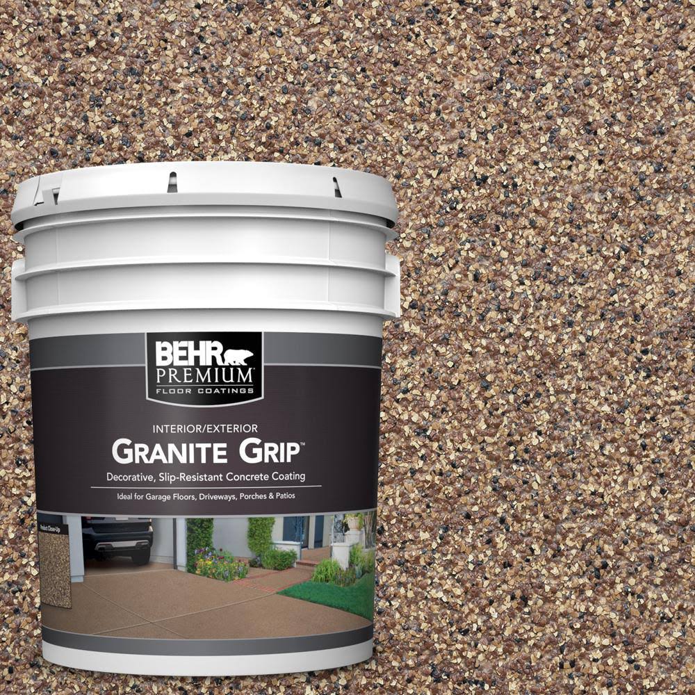 5 gal. Tan Granite Grip Decorative Flat Interior/Exterior Concrete Floor Coating 65505