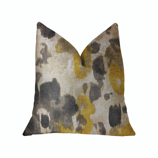 Plutus Brands Pretty Passion Yellow Beige and Gray Luxury Throw Pillow 20 x 30 Queen (PBRA2272-2030-DP)