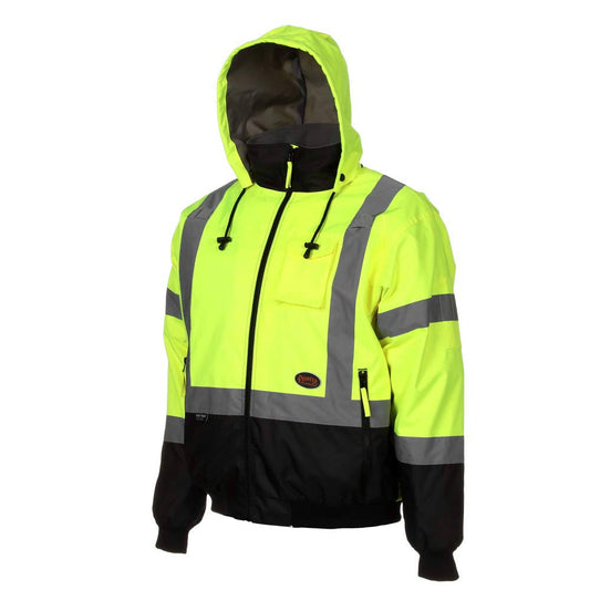 Pioneer 5209U Class 3 High Visibility Safety Bomber Jacket, Polyfill, 4X-Large