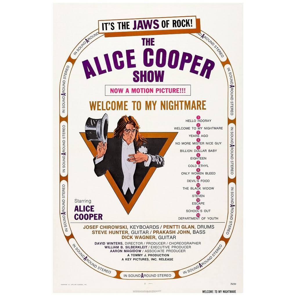 Everett Collection EVCMCDALCOEC001HLARGE Alice Cooper - Welcome to My Nightmare US Poster Art Alice Cooper Aka Vincent Furnier 1975 Movie Poster