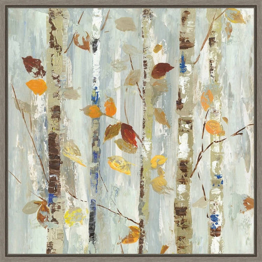 Amanti Art Autumn Petals Framed Canvas Print, Grey, 16x16