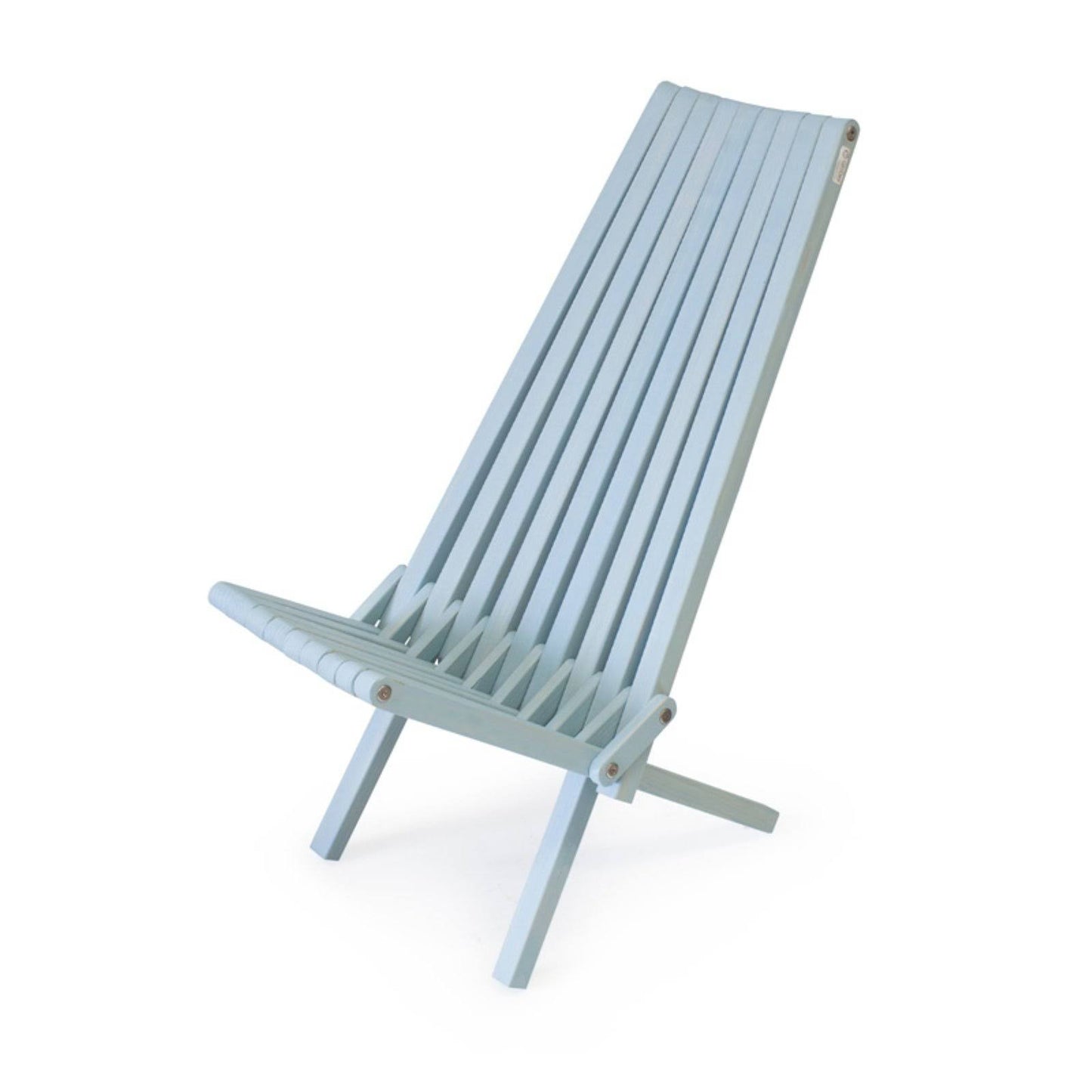 Glodea XQuare x45 Foldable Wooden Tall Back Patio Lounge Chair, Blue