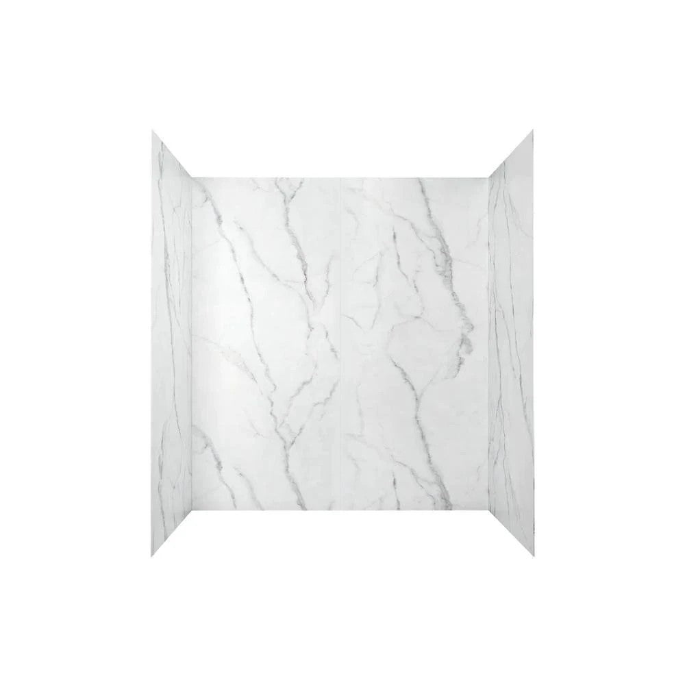 American Standard Passage 32 in. x 60 in. 4-Piece Glue-up Alcove Bath Wall in Serene Marble