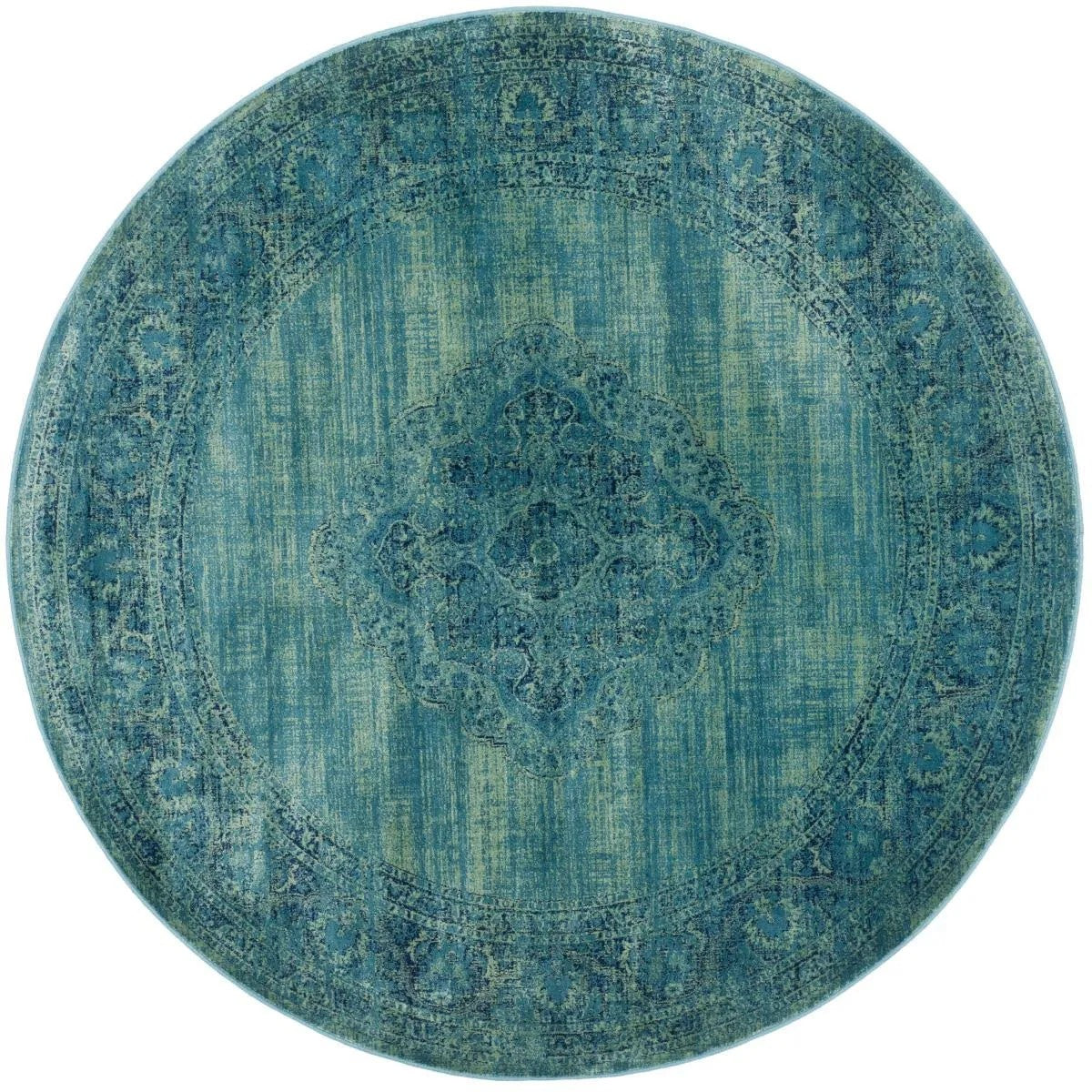 Safavieh Vintage Turquoise/Multi 6 ft. x 6 ft. Round Area Rug