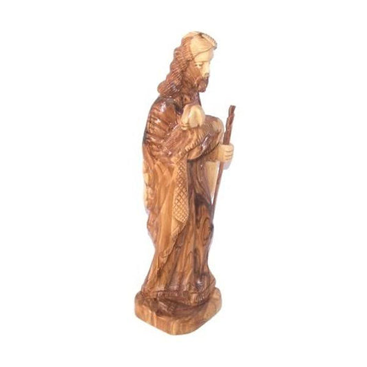 The Good Shepherd - Olive Wood (26.5x8.5x8.5 cm or 10.4x3.4x3.4 inch)