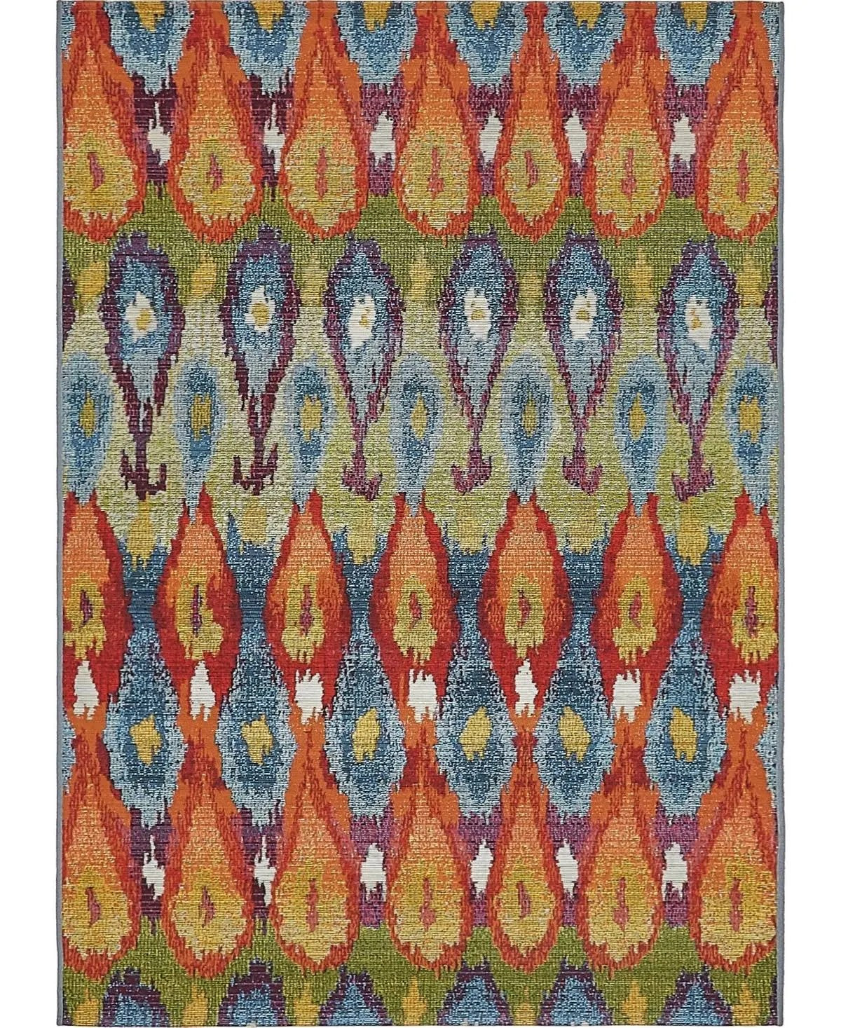 Unique Loom Ikat Outdoor Area Rug - 4 x 6 Multi