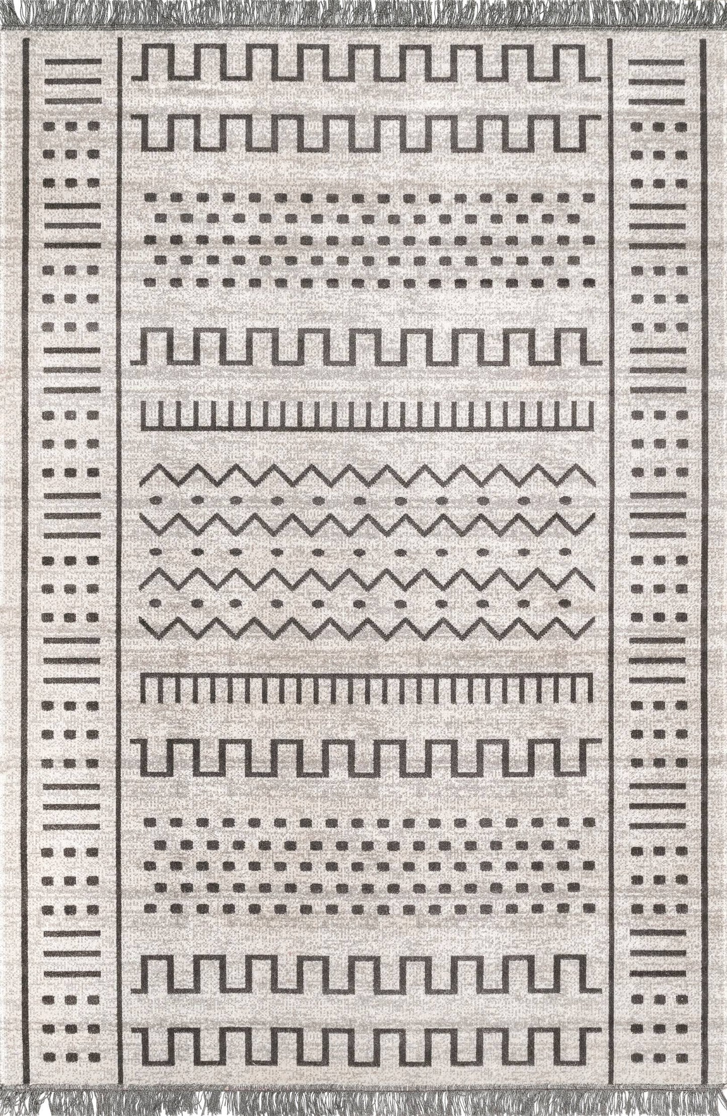 nuLOOM Rugs Outdoor Tribal Cora Light Gray 5 x 8 Area Rug