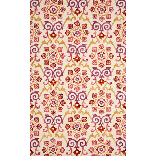 Safavieh Suzani SZN377A Area Rug Ivory/Rust 5 x 8 Rectangle