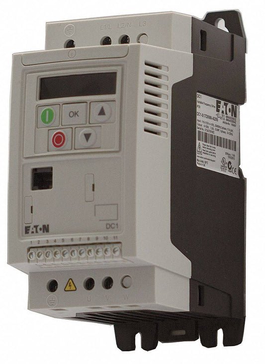 Eaton DC1-1D2D3NN-A20CE1 Variable Frequency Drive,1/2 Hp,115Vac