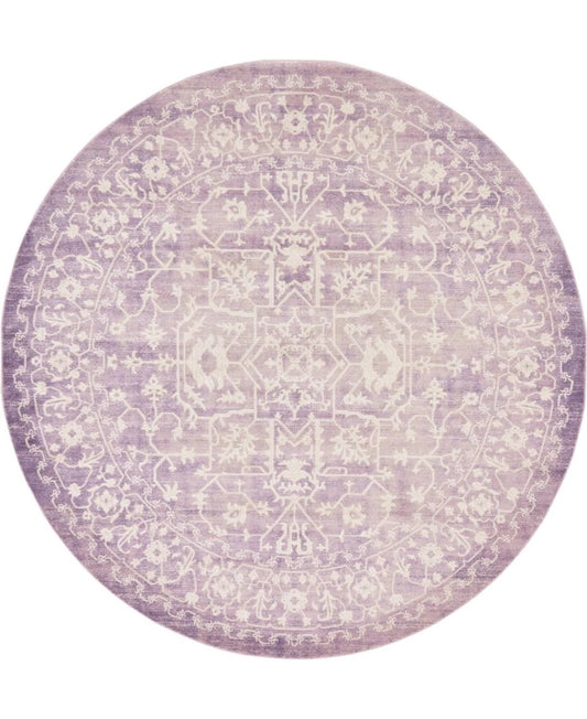 Unique Loom Olympia New Classical Area Rug (8 x 8 Round - Purple)