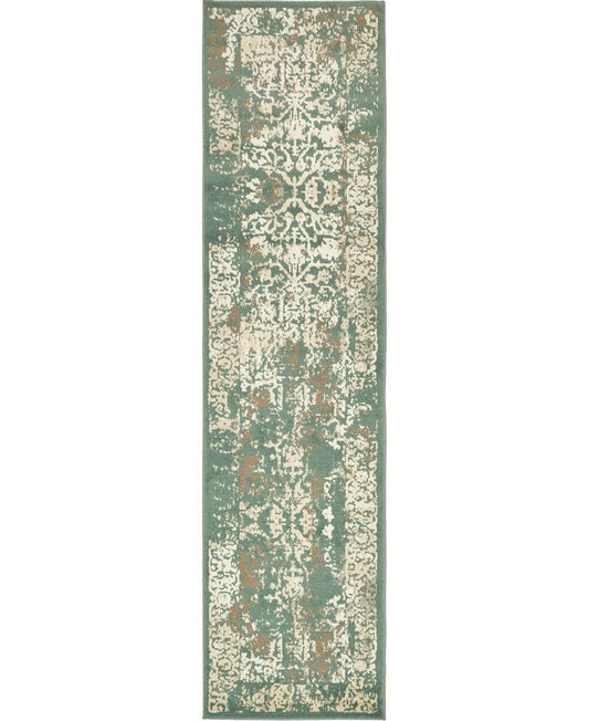 Unique Loom Mirage Tuareg Runner Rug - 2 6 x 10 (Green)