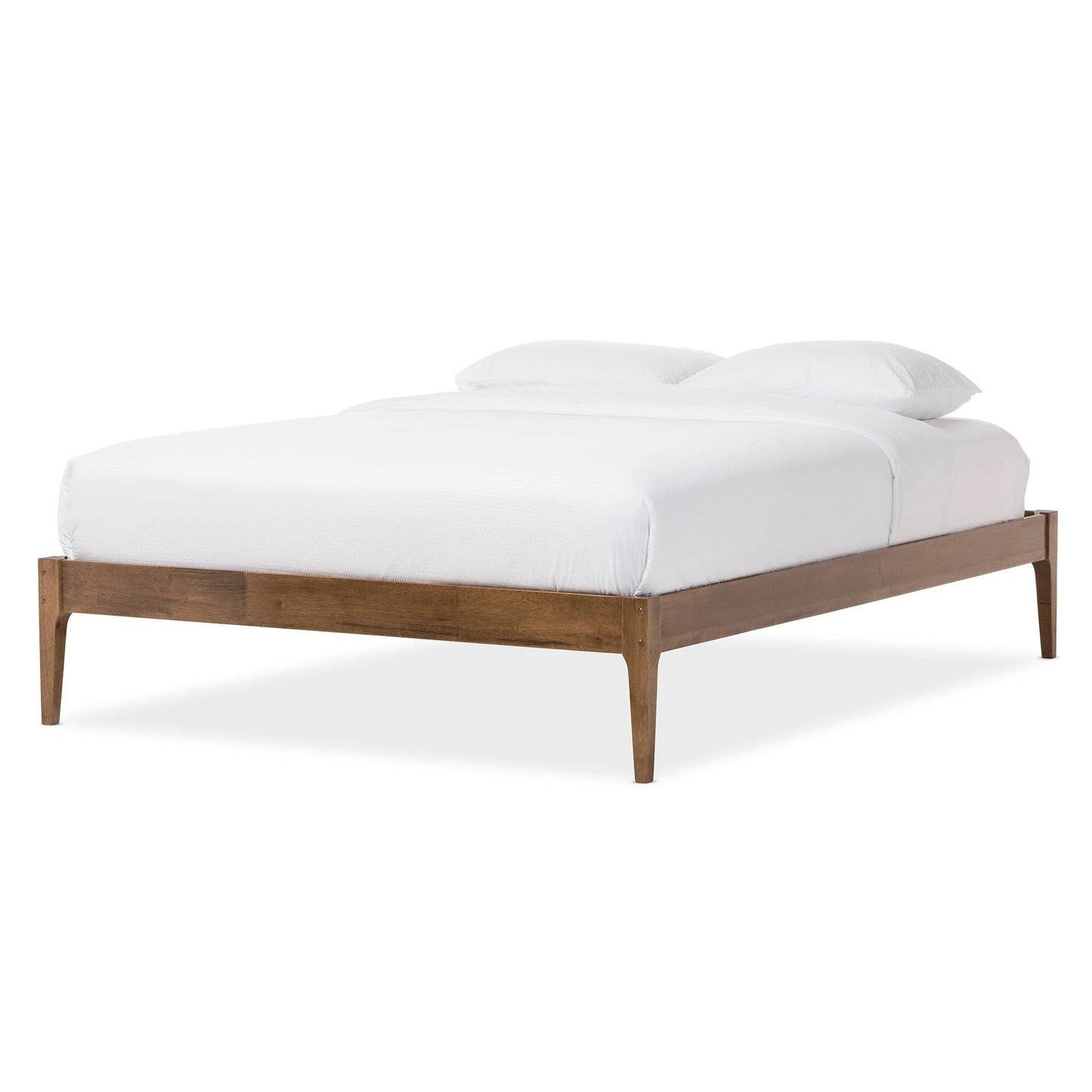 Baxton Studio Bed Modern Bentley Mid-Century Bed Frame, Queen