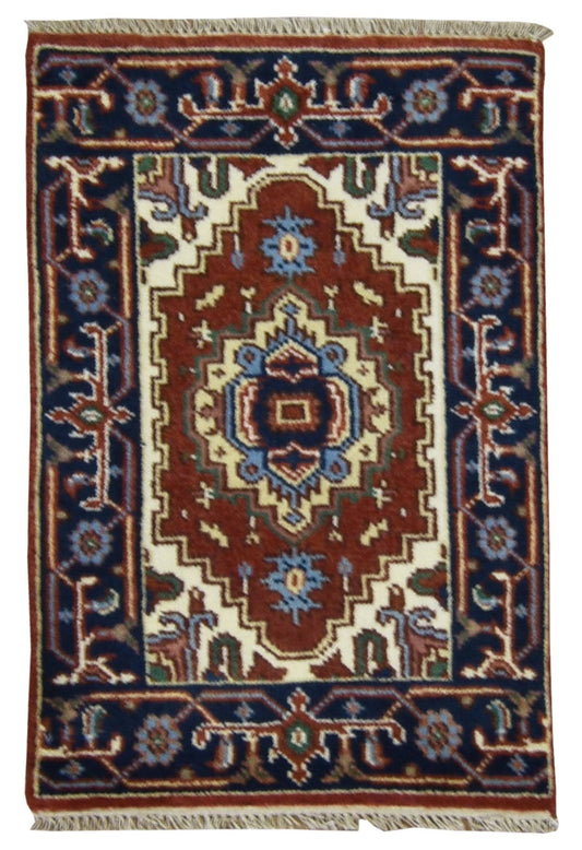 Red and Blue Serapi Oriental Area Rug 2x211