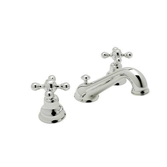 Rohl AC102X-PN-2 Arcana C-Spout Widespread Lavatory Faucet with Cross Handles - Polished Nickel