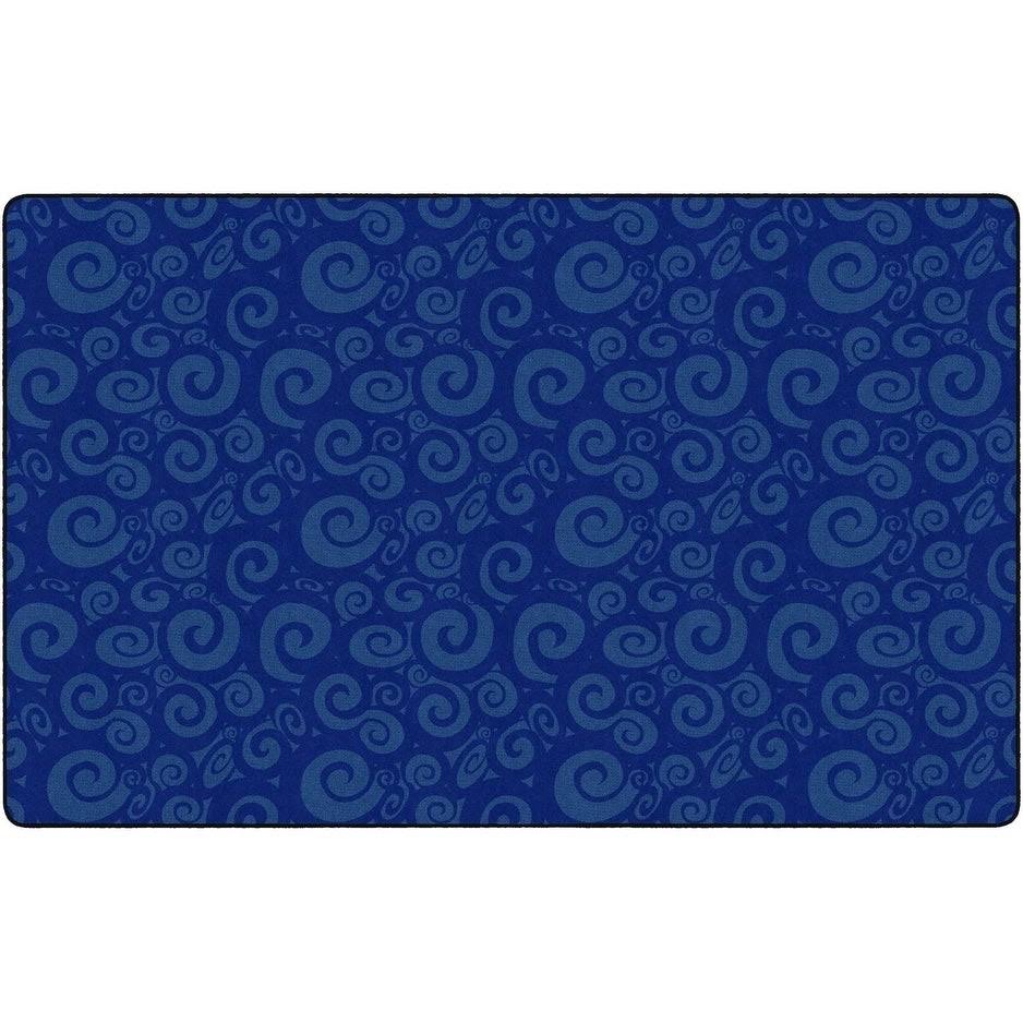 Flagship Carpets FE389-44A 7 ft. 6 x 12 x 12 Swirl Tone on Tone Rug Blue - Rectangle