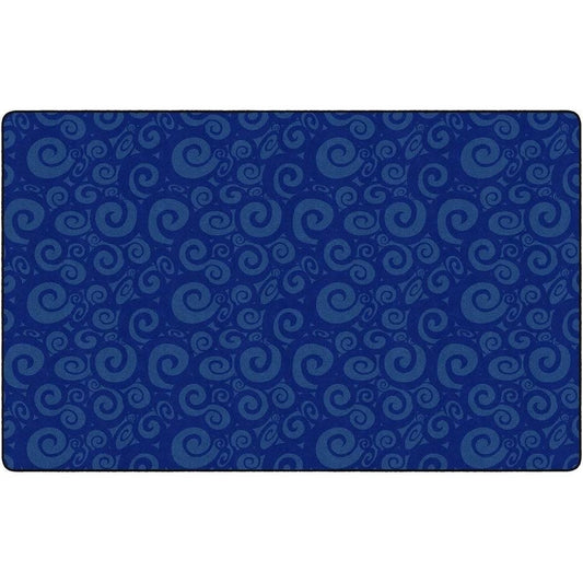 Flagship Carpets FE389-44A 7 ft. 6 x 12 x 12 Swirl Tone on Tone Rug Blue - Rectangle