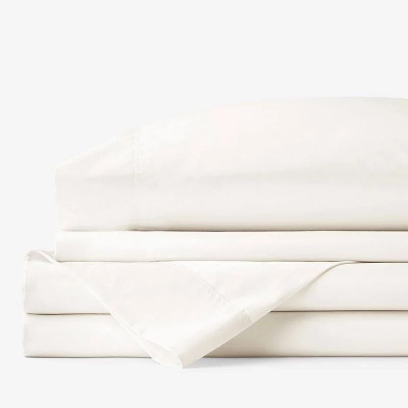 Company Cotton Bamboo Sateen Sheet Set - Ivory, Size Twin | The Company Store