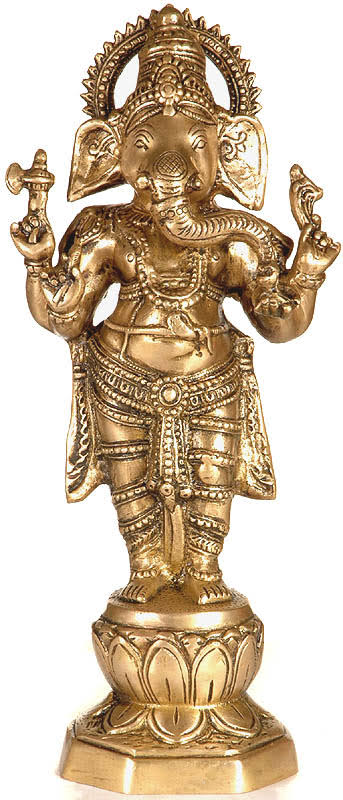 Exotic India Chaturbhuja Standing Ganesha Statue