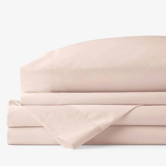 Company Cotton Bamboo Sateen Sheet Set - Shell - Orange/Coral, Size Twin XL | The Company Store