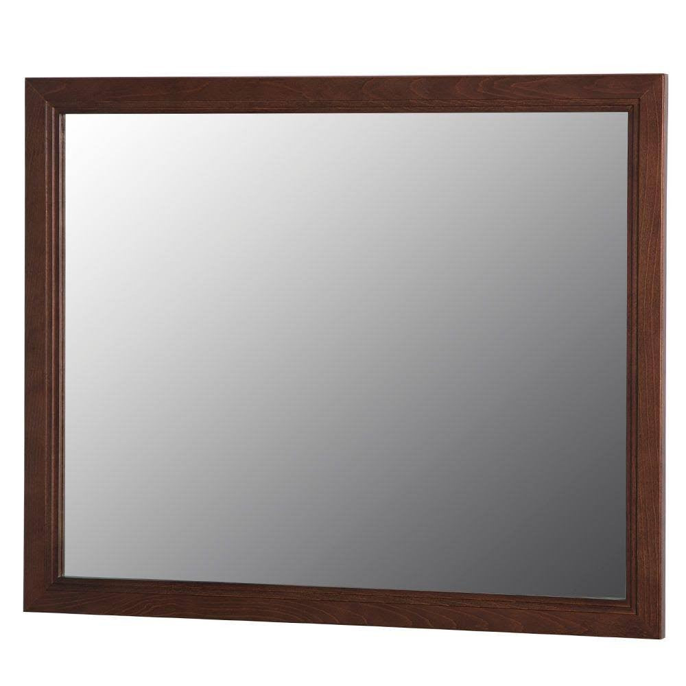 Home Decorators Collection Brinkhill 32 in. W x 26 in. H Wall Mirror in Cognac, Red