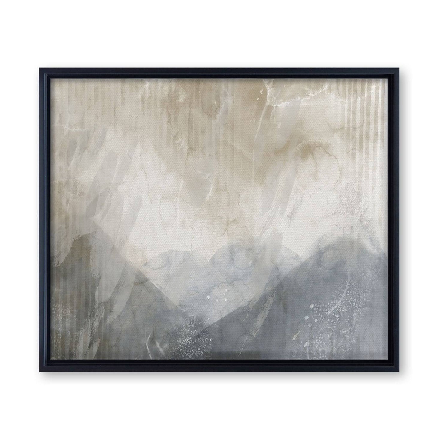 Abstract Neutral CXLIX Framed Canvas Wall Art by Chichi Decor - 26 H x 32 W - Plastic - Black