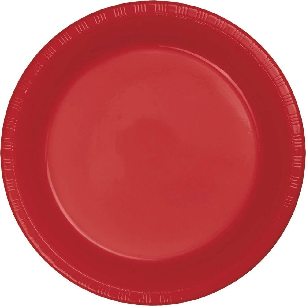 Creative Converting 28103121 Classic Red Dinner Plate, Plastic Solid (Case of 240)