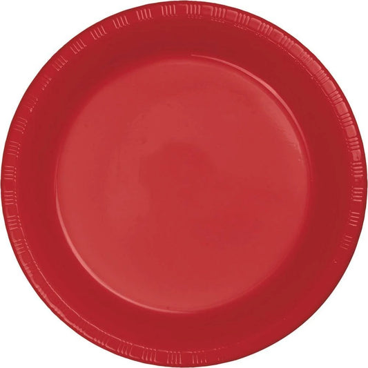 Creative Converting 28103121 Classic Red Dinner Plate, Plastic Solid (Case of 240)