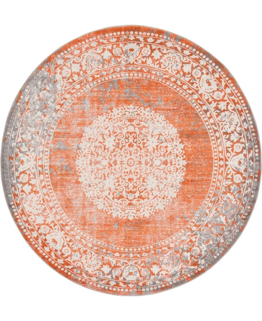 Unique Loom New Classical Olwen Terracotta 6 0 x 6 0 Round Rug