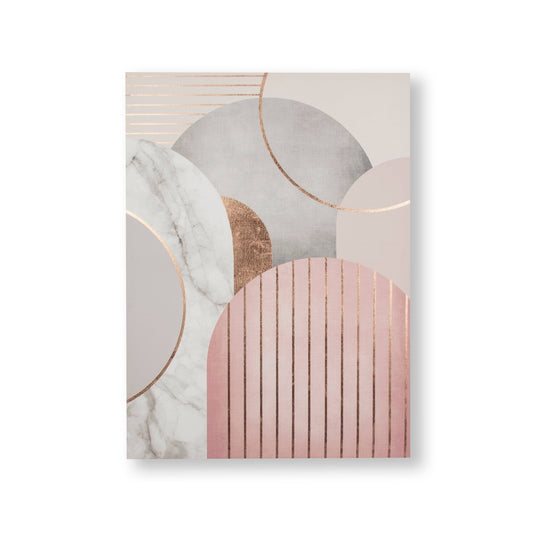 Pink Grey Art Deco Geo Canvas Wall Art