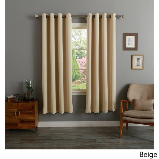 Aurora Home Thermal Insulated 72-inch Blackout Curtain Pair - 52 x 72 - 52 x 72 - Beige