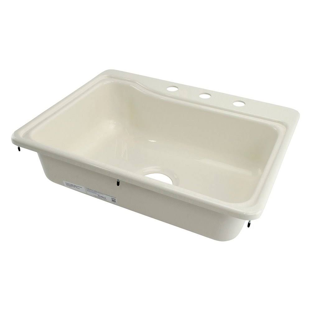 Better Bath 344156 Plastic Parchment Drop-In Rectangular Single Bowl Lavatory Sink (15.5L x 13W)