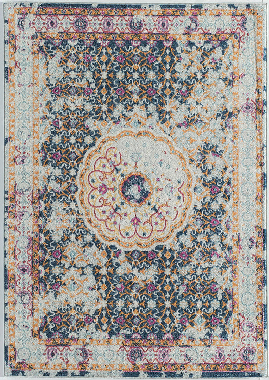 Rugs America Talia Blue Contemporary Geometric Rug, Size 8x10