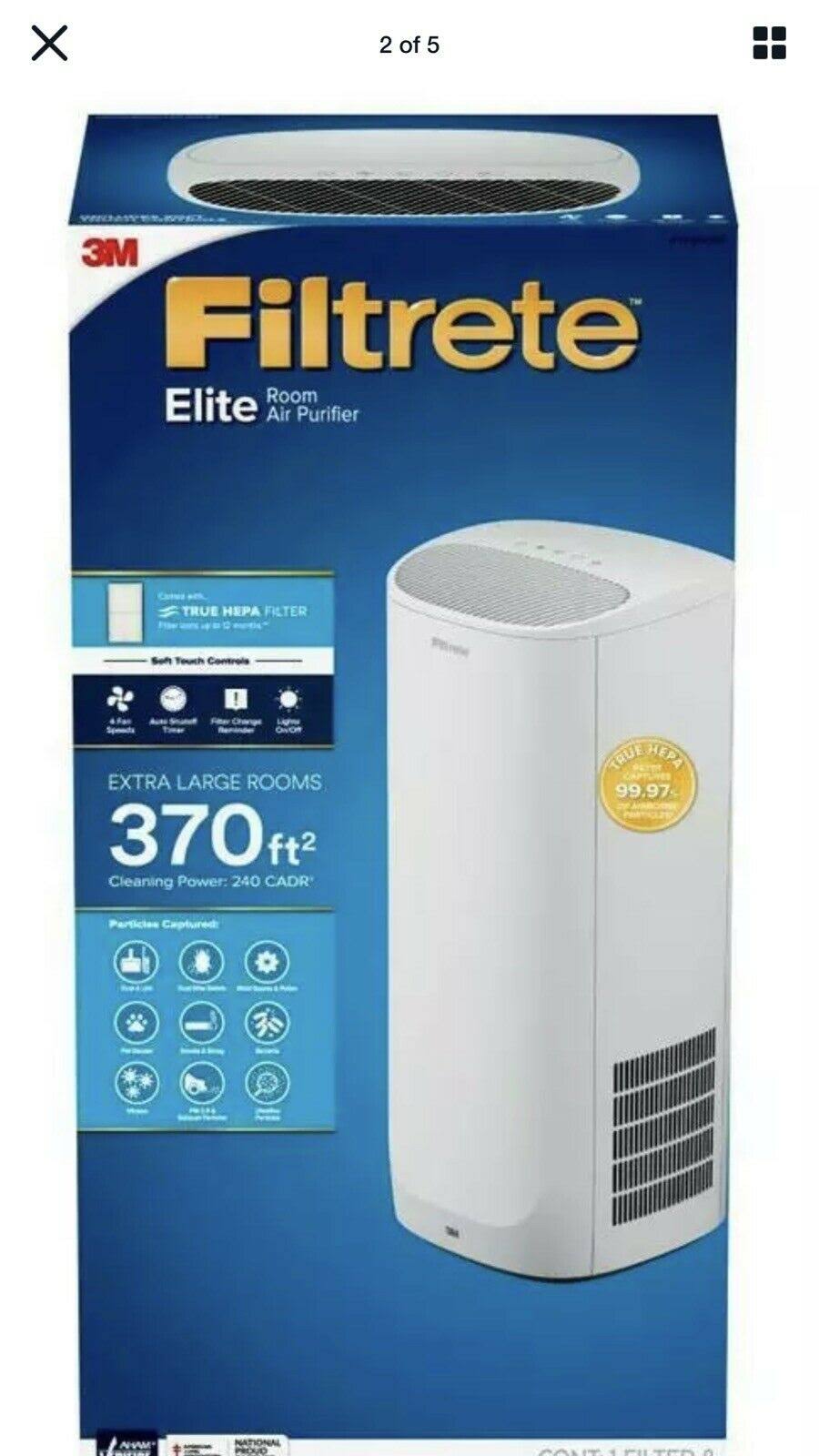 Filtrate 370 Sq ft Elite Room Air Purifier- Like New