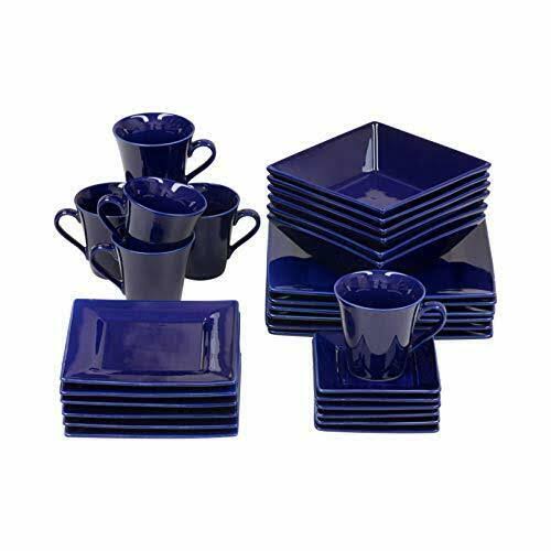 10 Strawberry Street Nova Square Dinnerware Set 30 Piece Cobalt