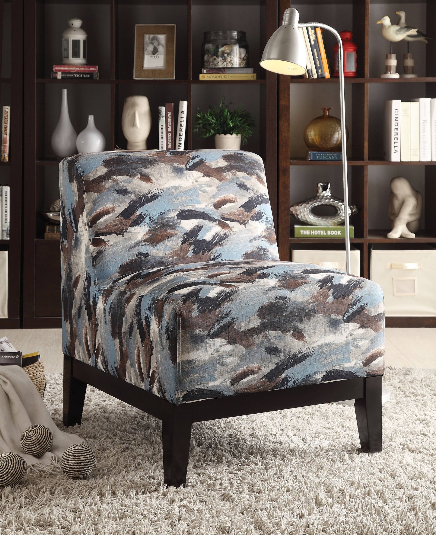 Acme Hinte Accent Chair Pattern Fabric