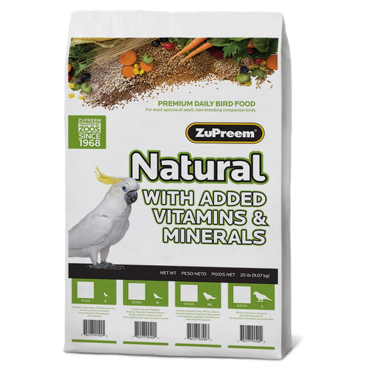 Zupreem Natural Bird Food, Medium, 20 lb.