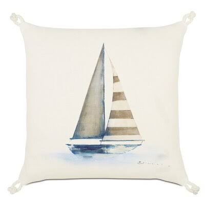 Eastern Accents Maritime Hand Painted Yacht Throw Pillow