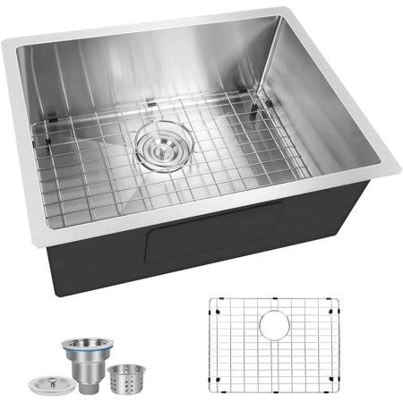 Simple Deluxe 24 Undermount Workstation Kitchen Sink, 16 Gauge Single Bowl Stainless Steel with Accessories (Pack of 3 Built-in Components), Silver