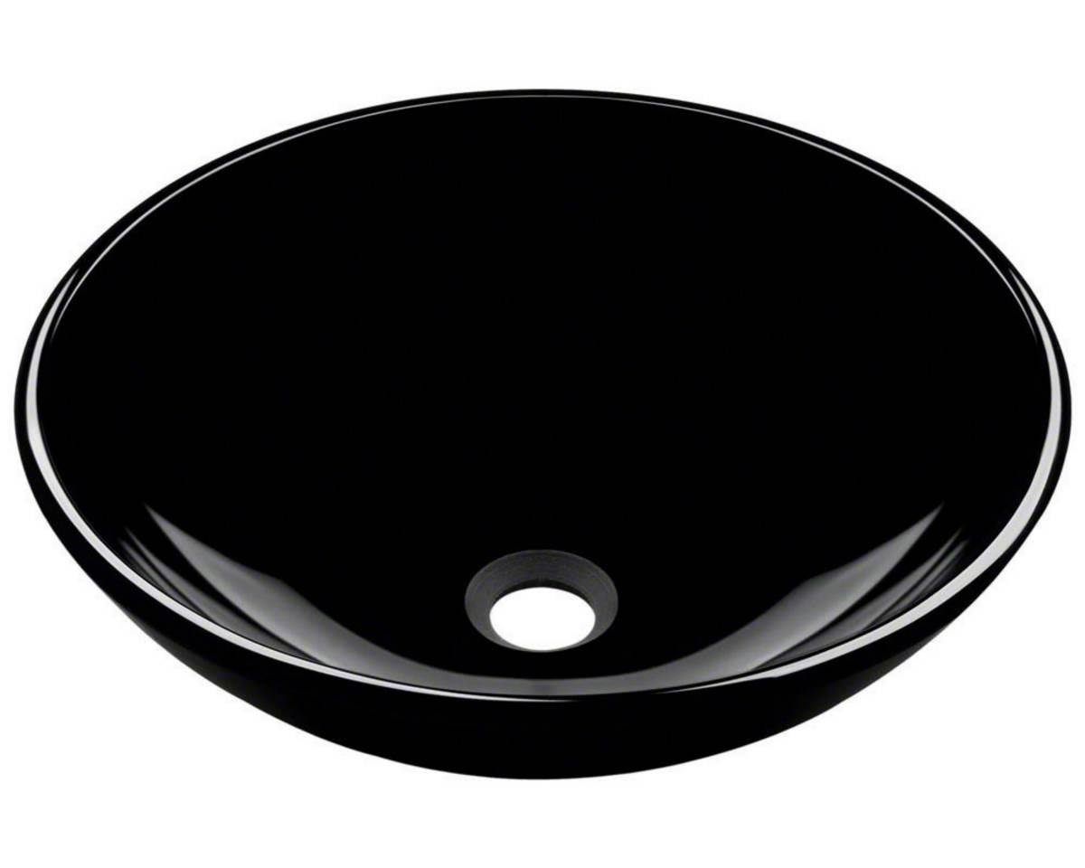 Polaris Black Colored Glass Vessel Sink