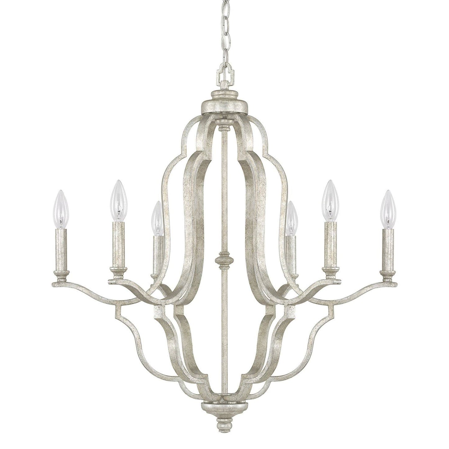 Capital Lighting 4946AS-000 - Blair 6 Light Chandelier, Antique Silver