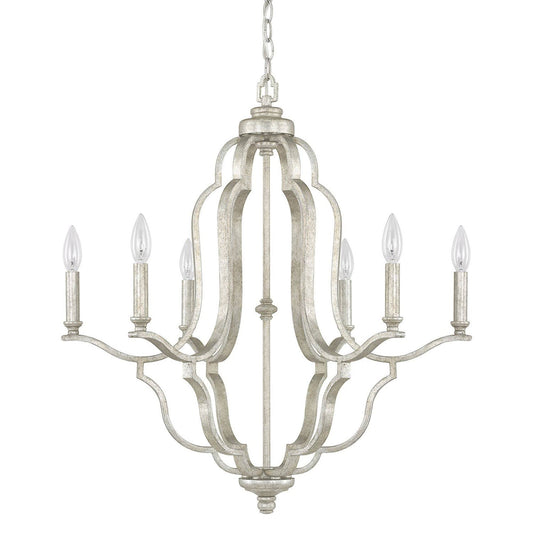 Capital Lighting 4946AS-000 - Blair 6 Light Chandelier, Antique Silver